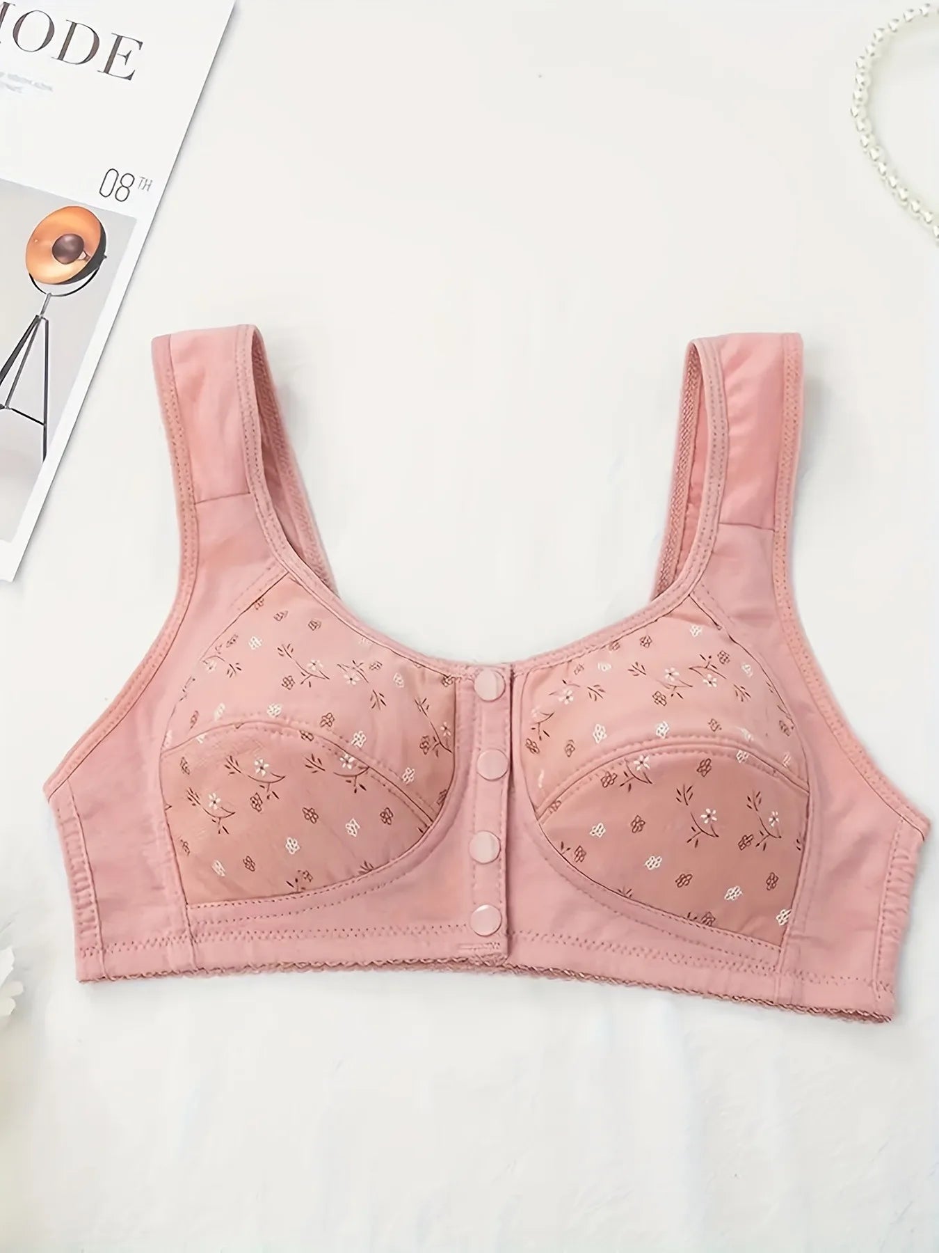 Hicloth Front Buckle Floral Breastfeeding Bra Wireless Support