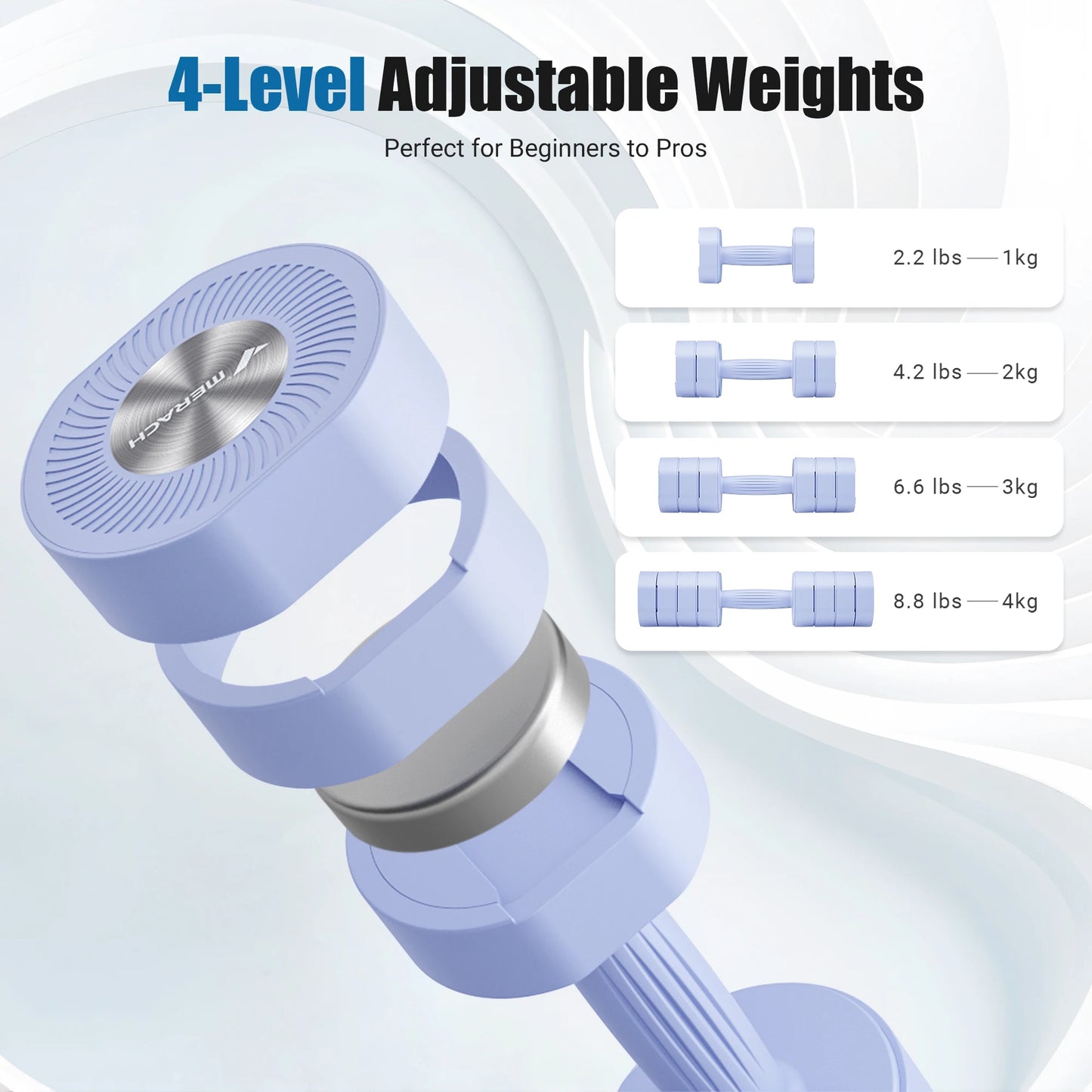 Merach Adjustable Dumbbell Set of 2 4 in 1 Hand Weights for Women