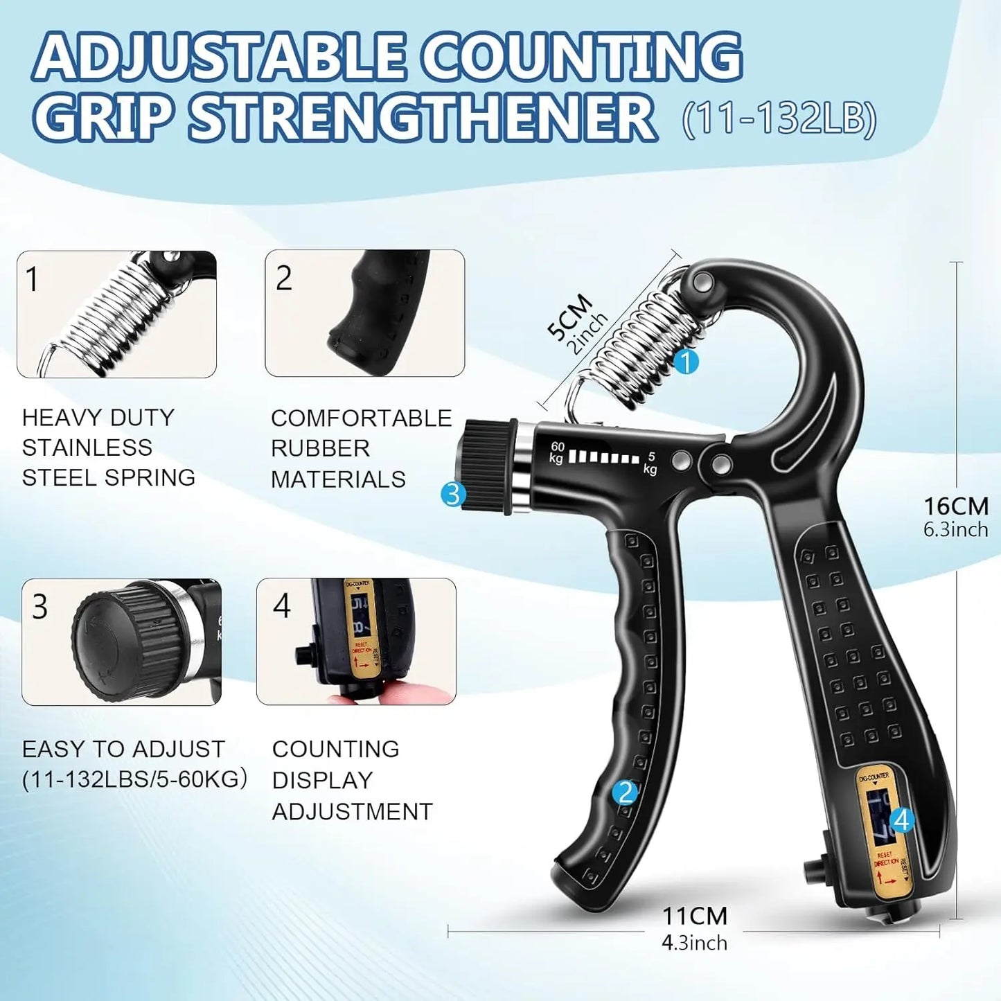 Grip Trainer Kit by Unisex for Strength and Injury Recovery