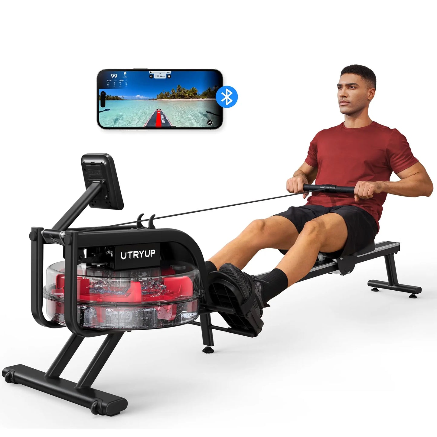 UTRYUP Magnetic Rowing Machine R05 Water Rower with 16 Levels of Resistance