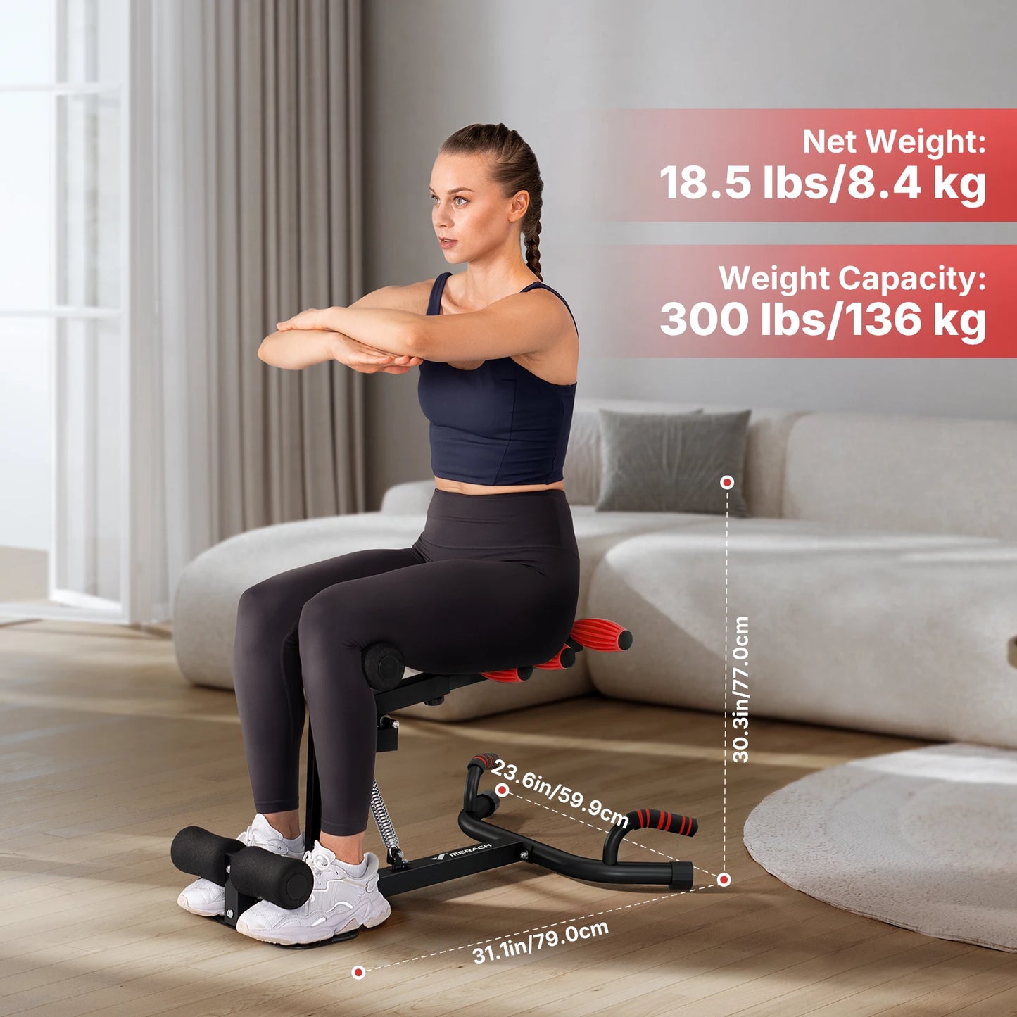 MERACH Deep Squat Machine Glutes Trainer Core Leg Workout