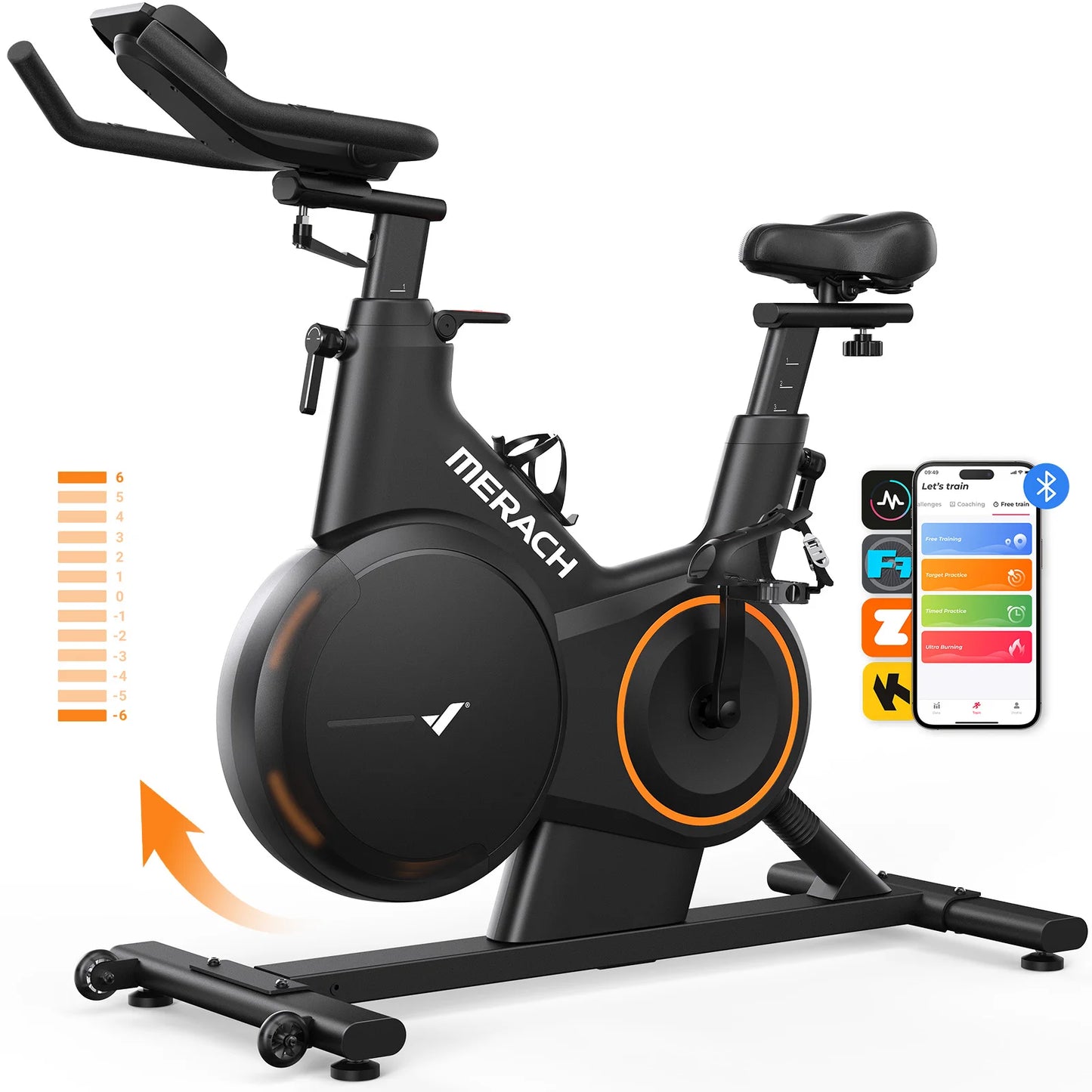 MERACH Smart Magnetic Exercise Bike Indoor Cycling Adjustable Incline Home Use