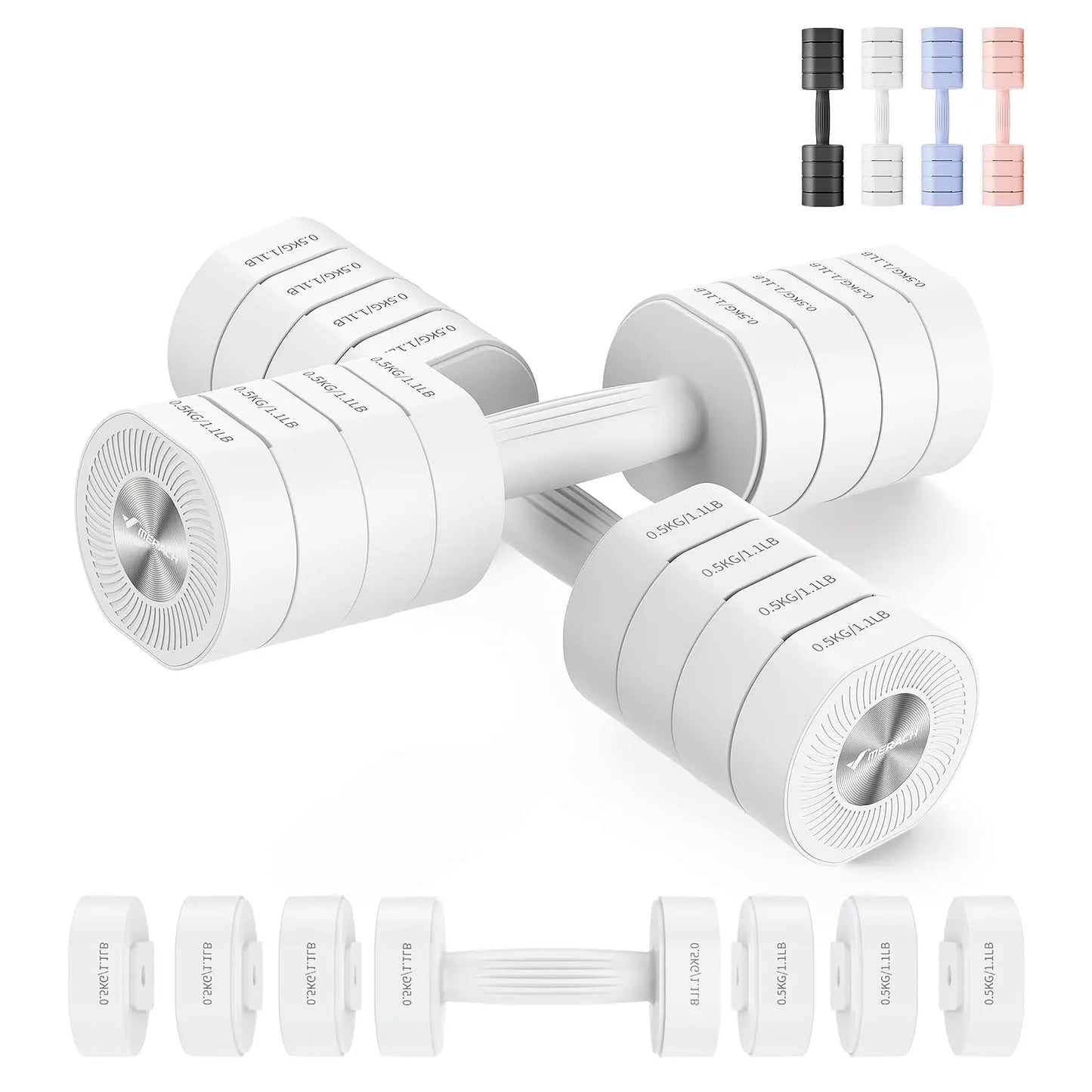 Merach Adjustable Dumbbell Set of 2 4 in 1 Hand Weights for Women