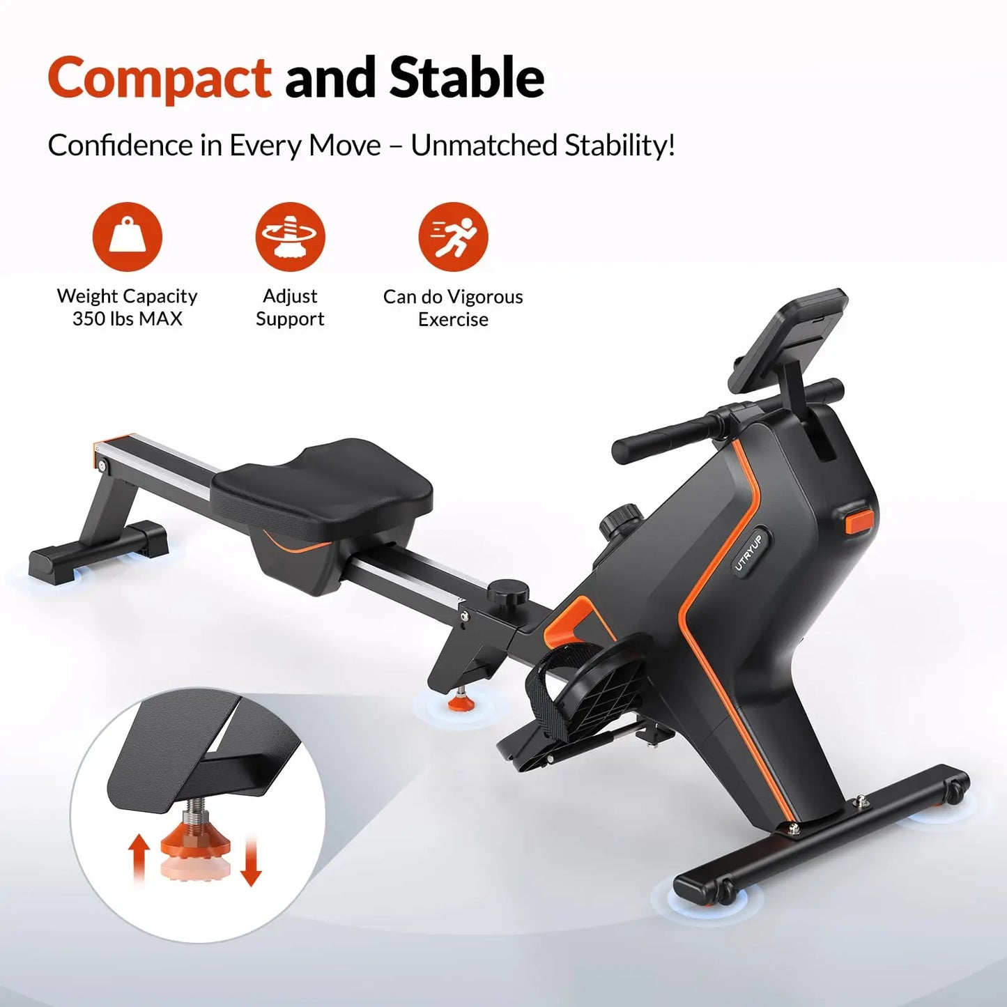 UTRYUP Magnetic Rowing Machine R05 Water Rower with 16 Levels of Resistance