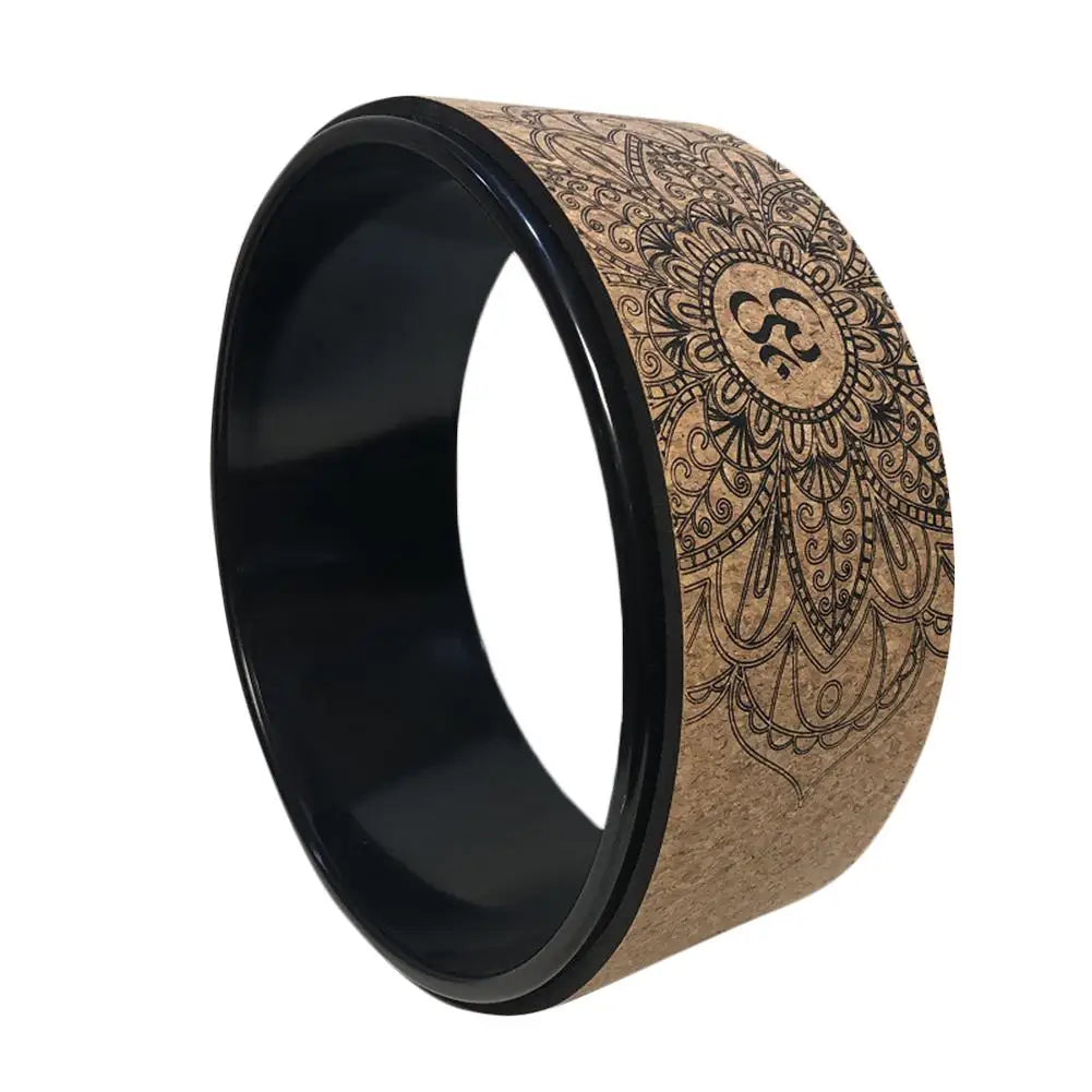 High Quality Natural Cork Yoga Wheel Fitness Wheel Hollow Improve Back Bending Stretch Pilates Circle Yoga Accessories