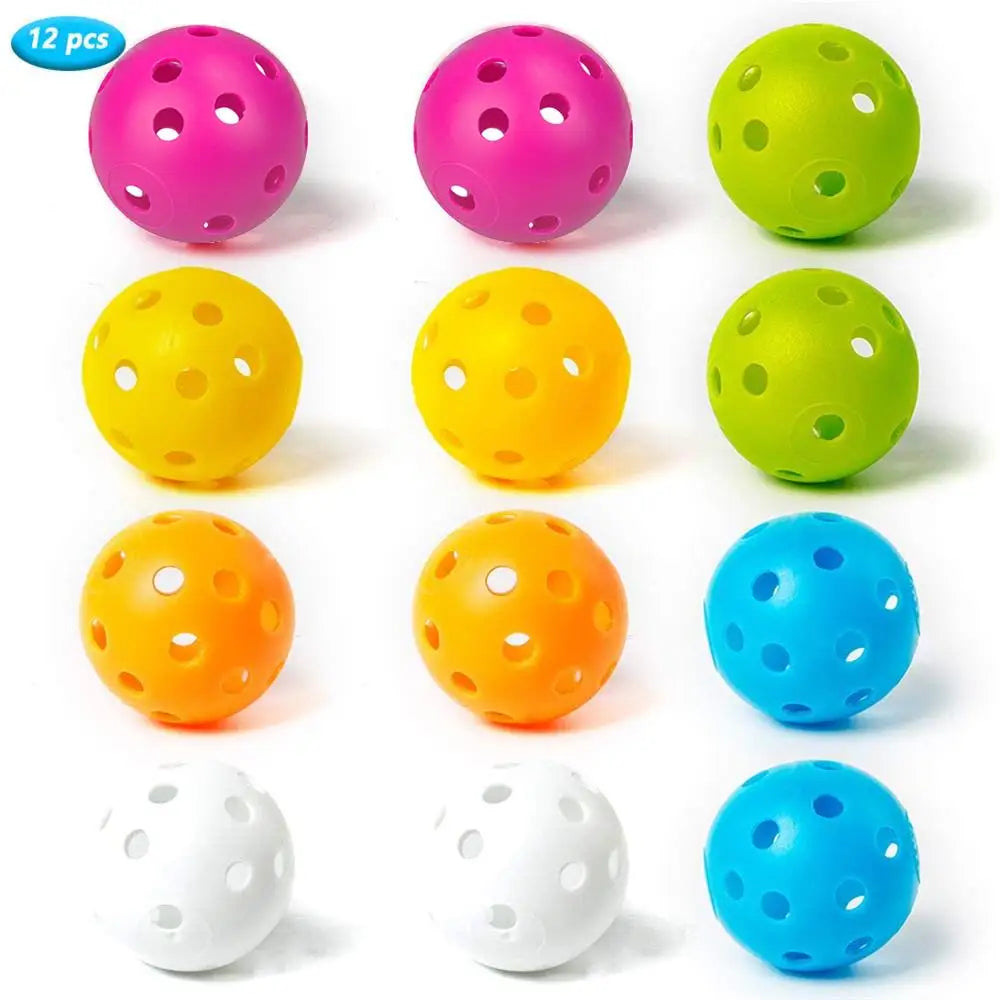 12 Pcs Colored Airflow Golf Balls for Swing Practice and Training