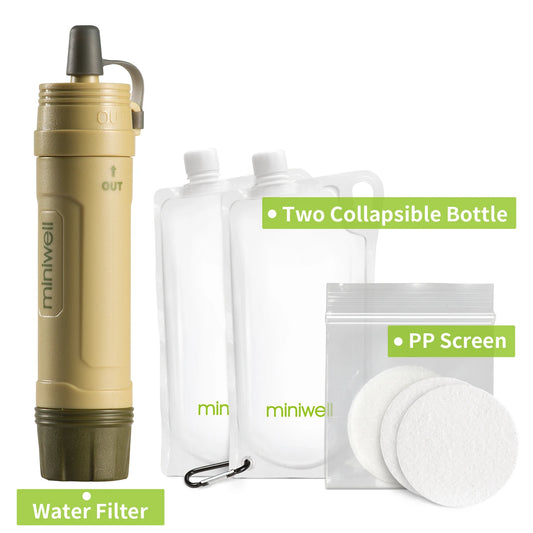 Miniwell Portable Survival Water Filter for Camping Hiking