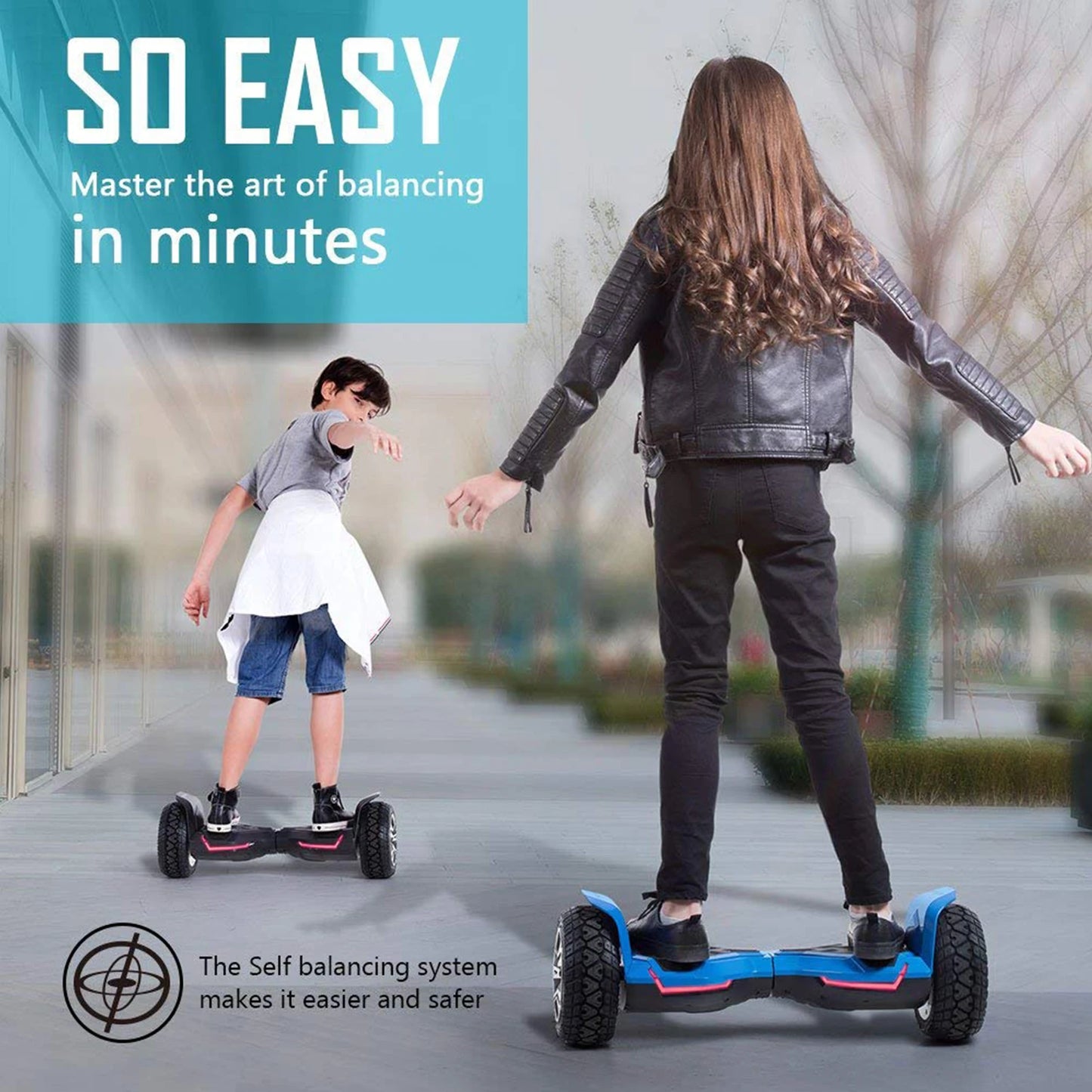 All Terrain Hoverboard With Bluetooth Speakers LED Lights UL2272 Scooter