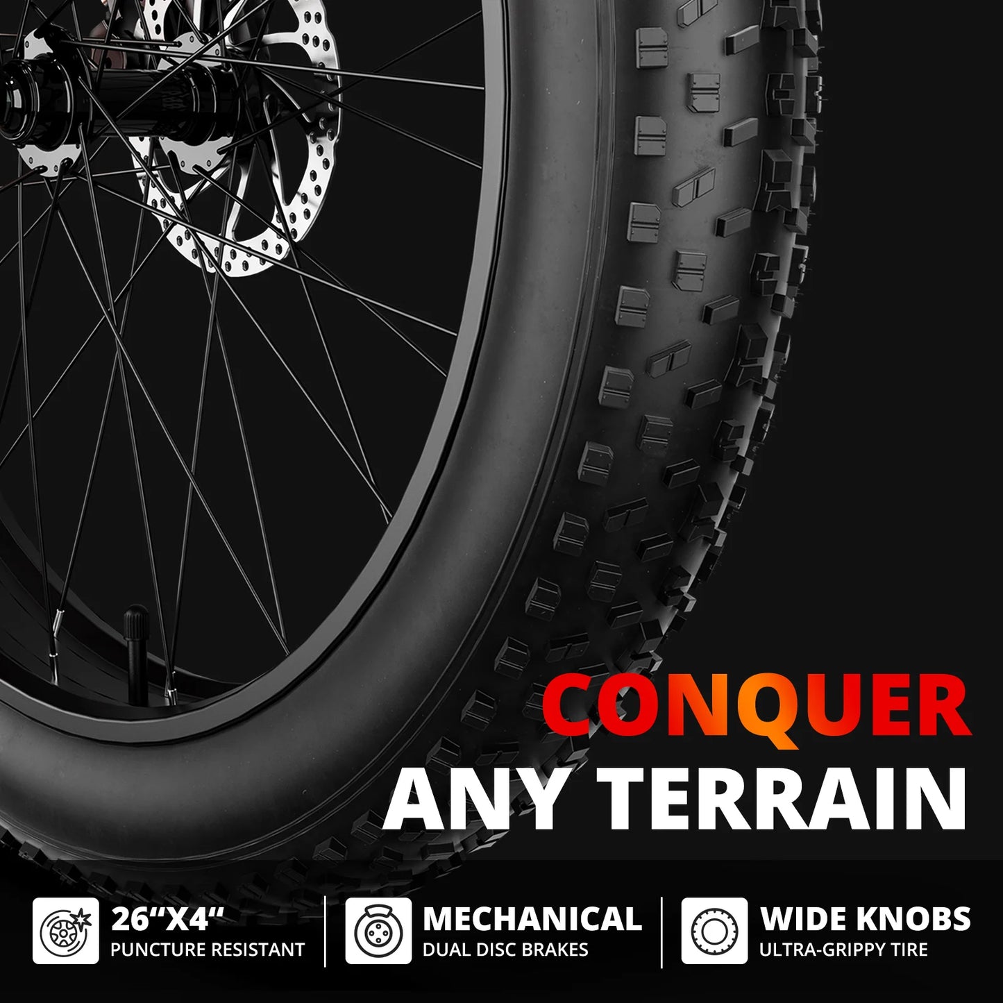 AMYET EB26 Electric Mountain Fat Tire Ebike 1000W 48V