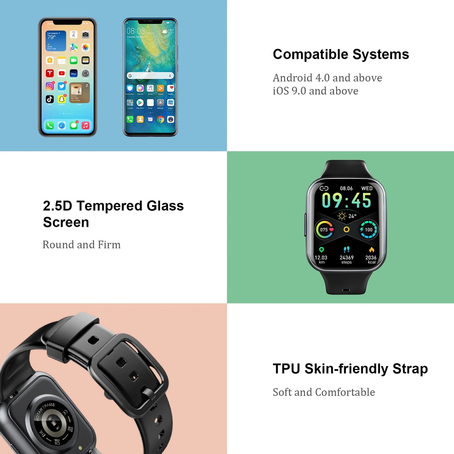 Nerunsa Smart Watch IP68 Waterproof Tracker 25 Modes