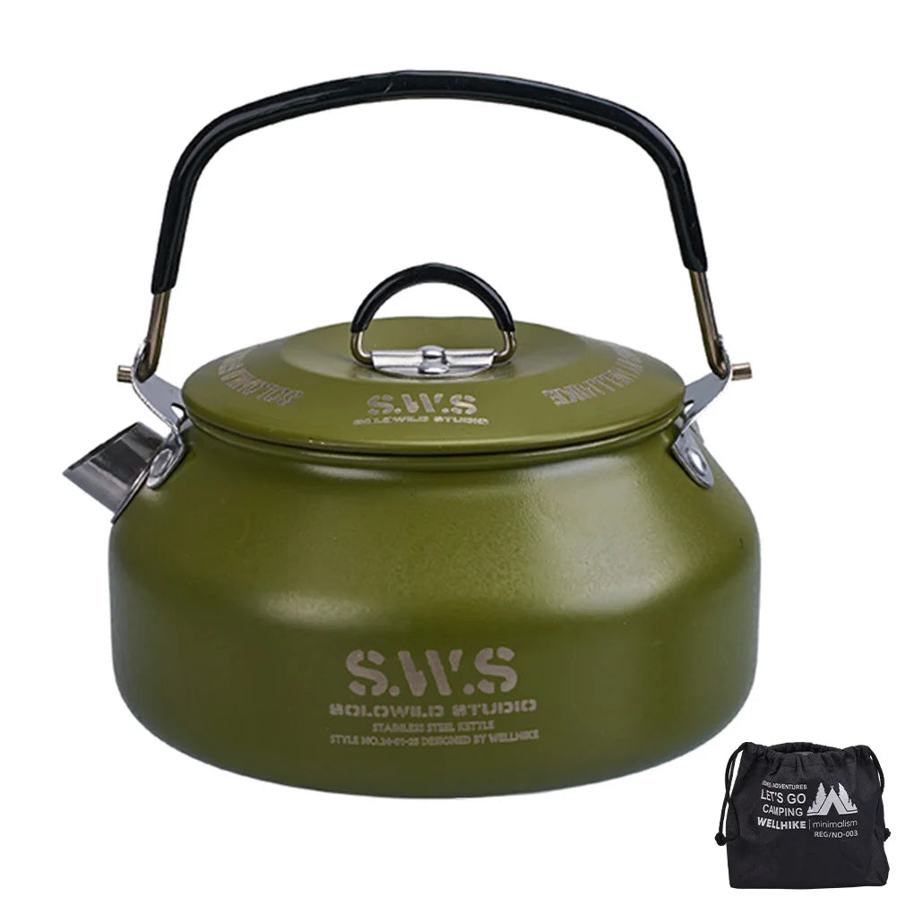 Can Hold Stainless Steel Hiking Kettle For Outdoors