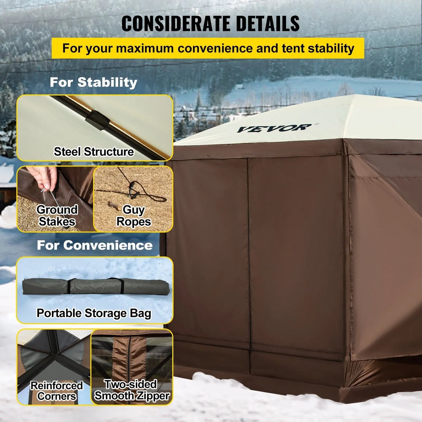 Building Waterproof Screen Shelter Pop Up Canopy Tent