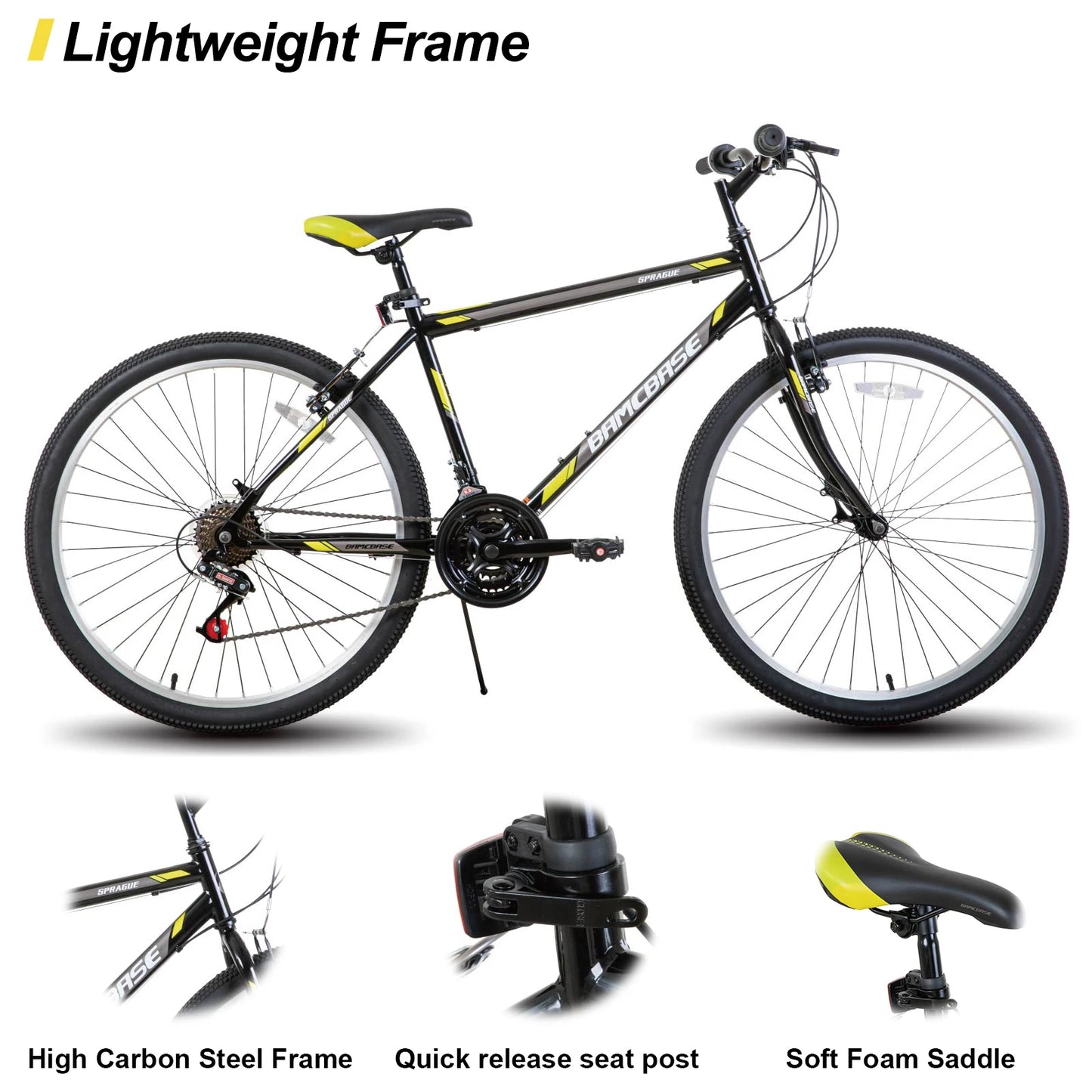 Joystar Mountain Bike 21 Speeds High Carbon Steel Frame