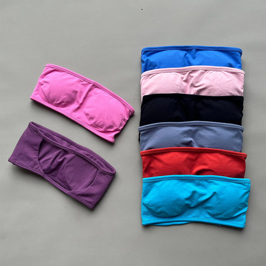 Ashlimocn Backless Bandeau Sports Bra For Yoga And Gym