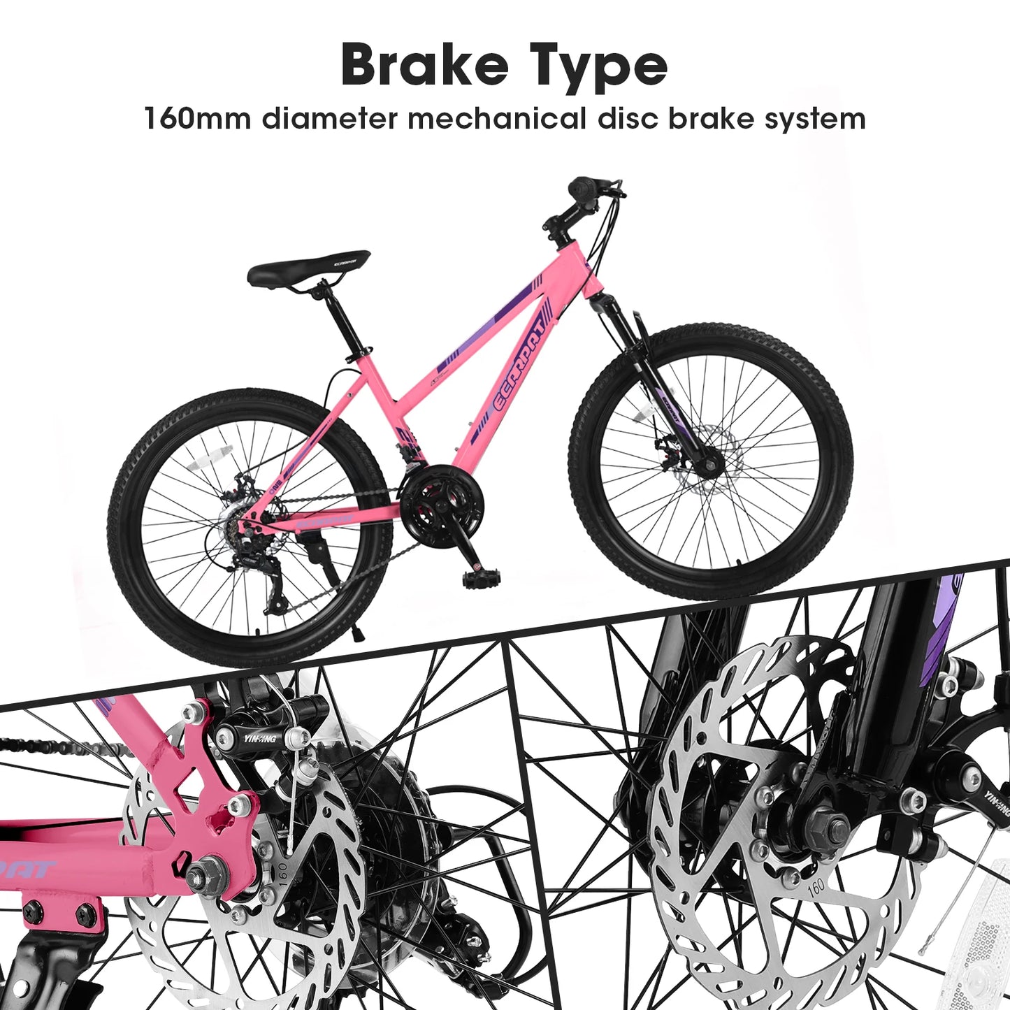 Ecarpat Mountain Bike Frame 21 Speed Disc Brake Women