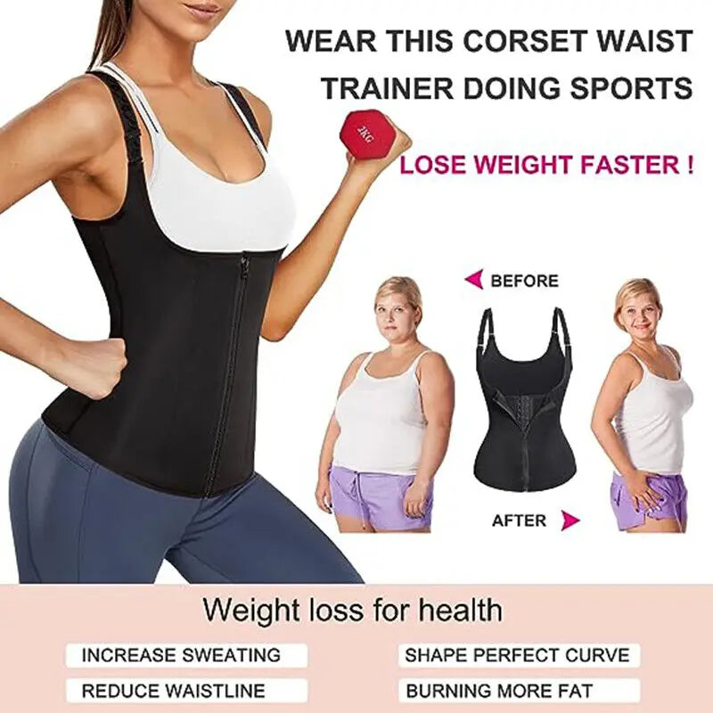 Lalamelon Waist Trainer Sauna Vest Neoprene Shapewear