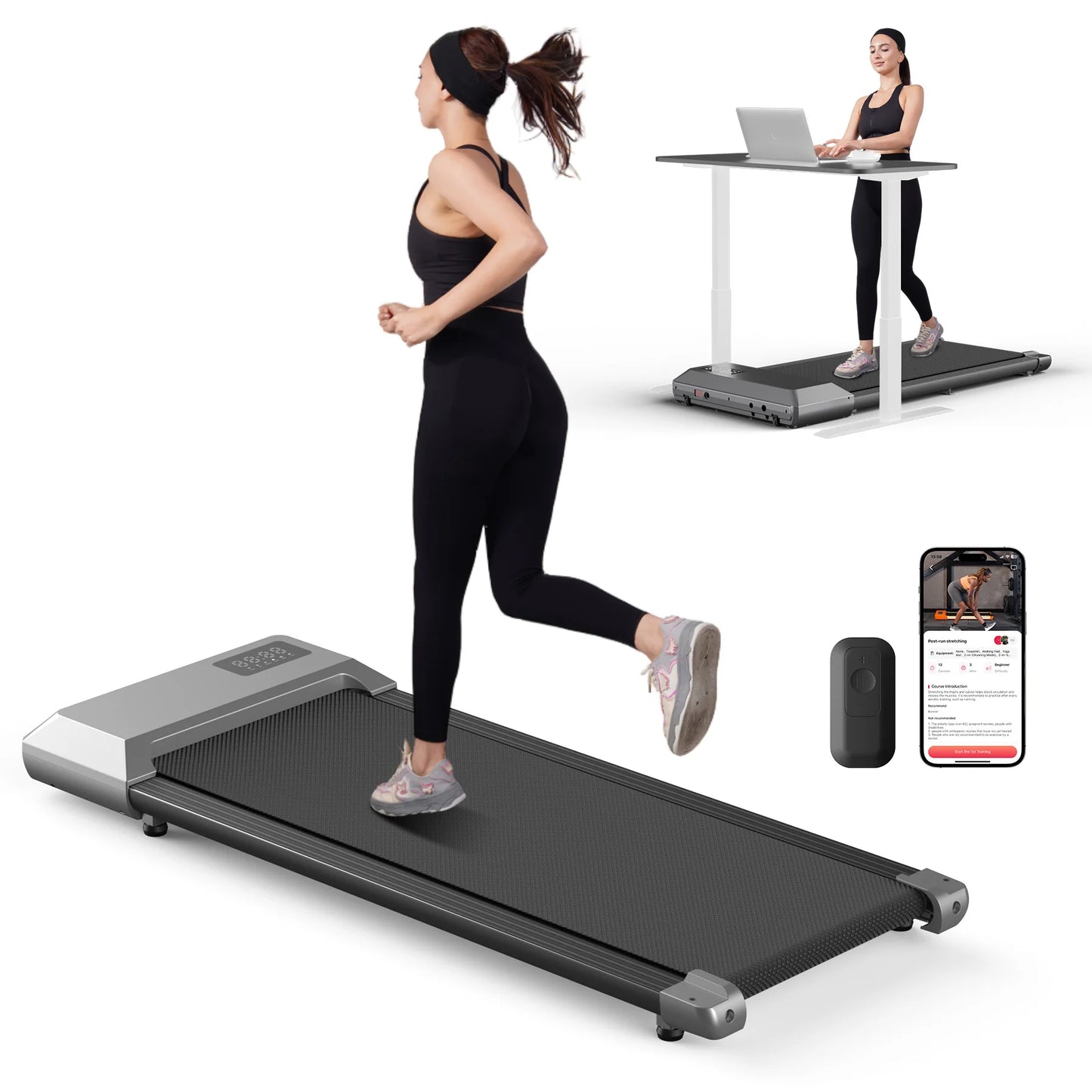 Smart Under Desk Treadmill with APP Remote Control for Home Office Exercise