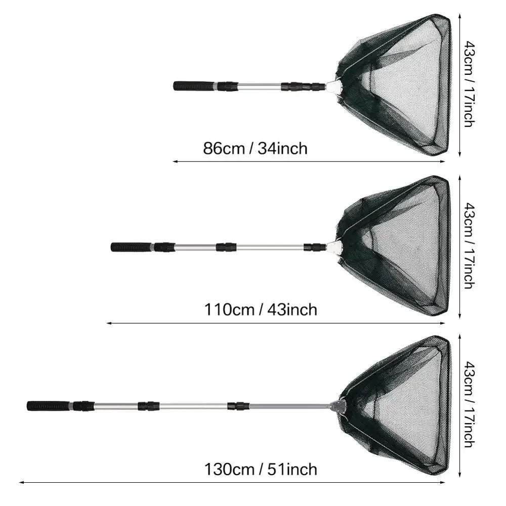 130CM Telescoping Aluminum Alloy Fishing Net for Carp Catching and Releasing