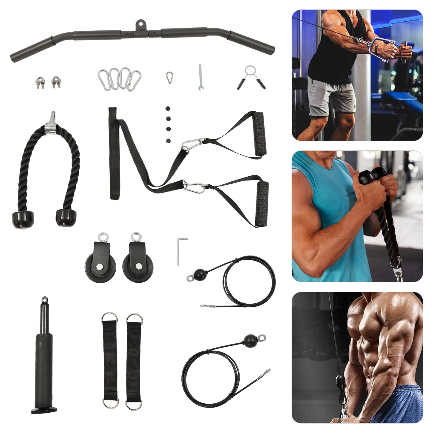 Exerciser Manual Carbon Steel Pulley System Fitness Cable