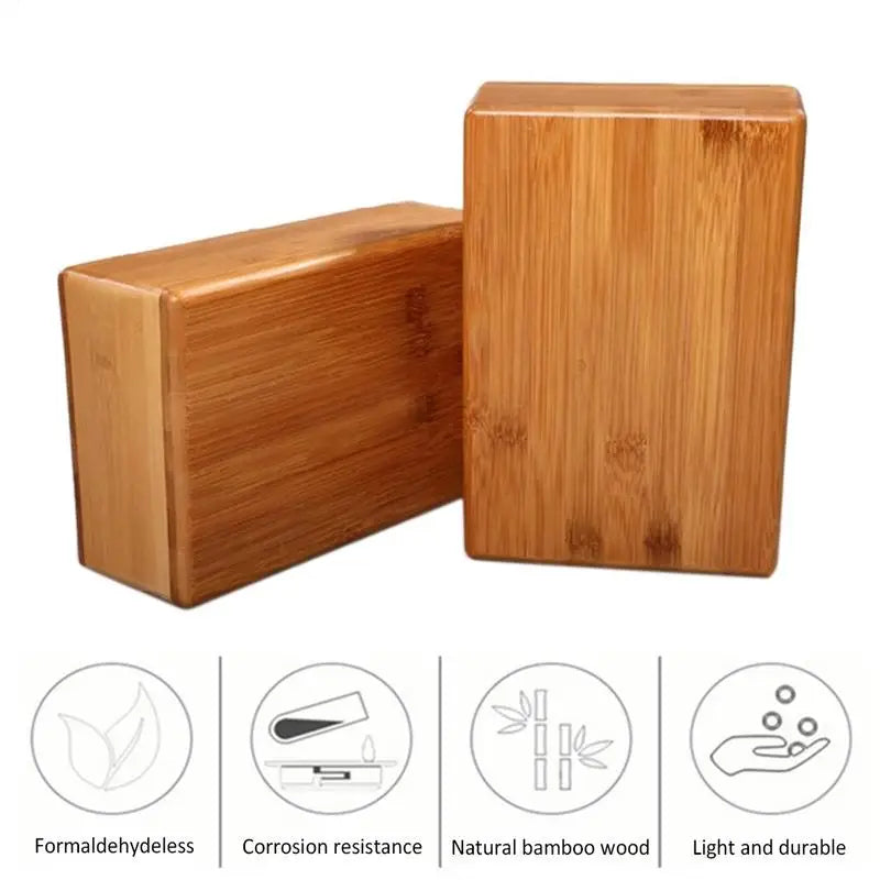 Natural Bamboo Yoga Block Sport Home Gym Exercise Wood Yoga Tool For Indoor Sport Exercise Workout Fitness Training Brick
