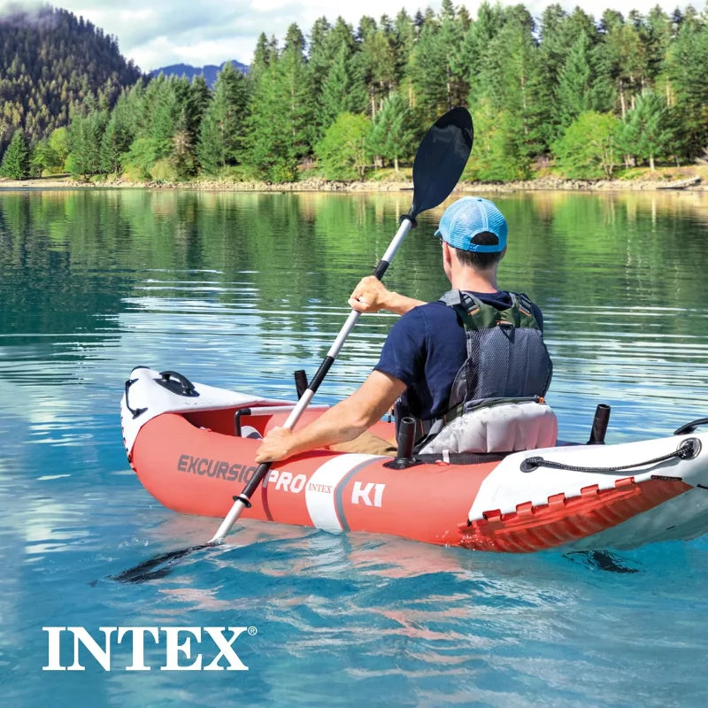 Intex Excursion Pro K1 Inflatable Kayak Set with Paddles and Pump