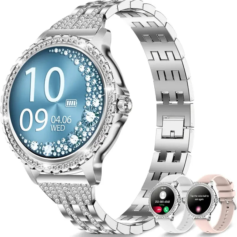 Smart Watches for Women,1.32" HD Fitness Tracker Watch with Answer/Make Call,AI Voice Control,Heart Rate/Calories/SpO2