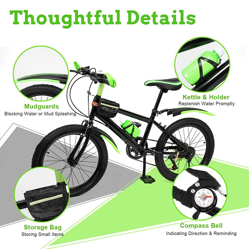 Fork Child 7 Speed Kids Bike With Dual Disc Brakes