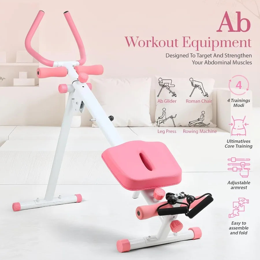 Foldable Ab Machine Core Trainer LCD Display At Home Gym