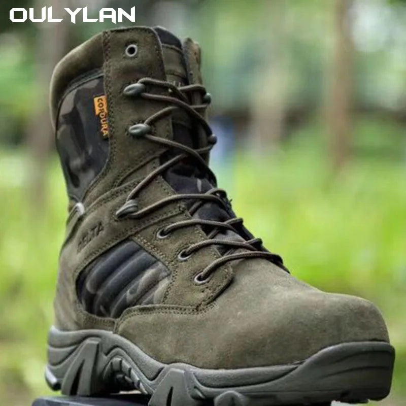 Camouflage Outdoor Men's Safety Boots for Hiking and Combat Training