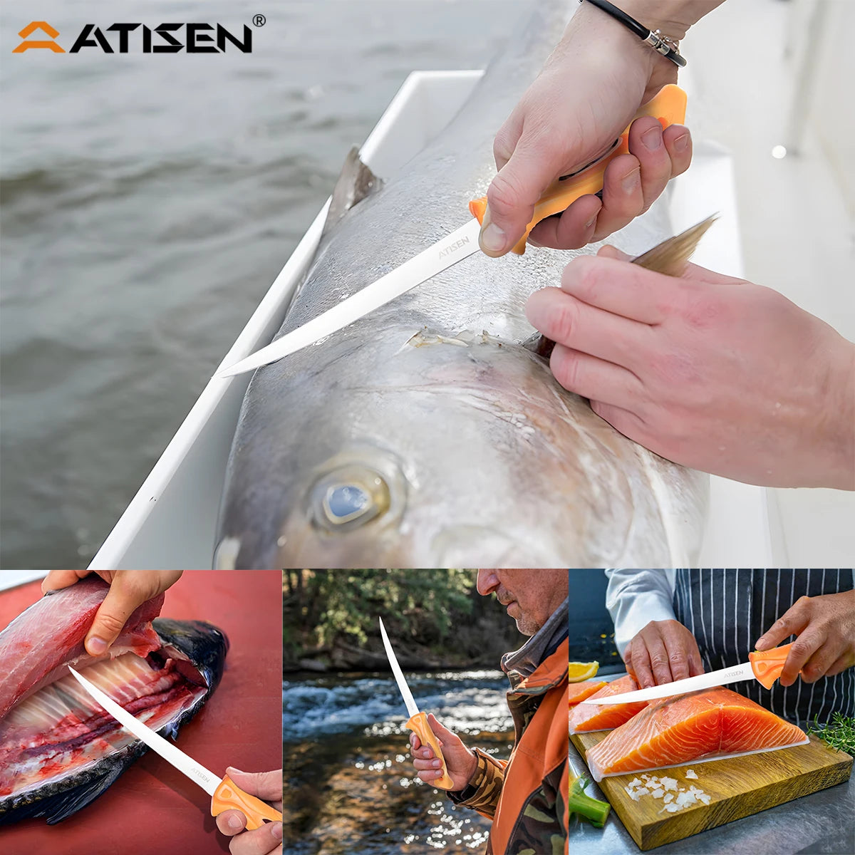 Hign-concerned Stainless Steel Knife Set Fishing Camping