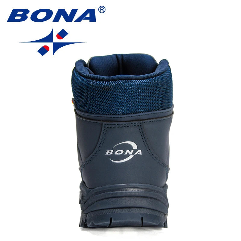 Bona 2023 Women's Winter Snow Boots Nubuck Leather Plush Hiking Sneakers