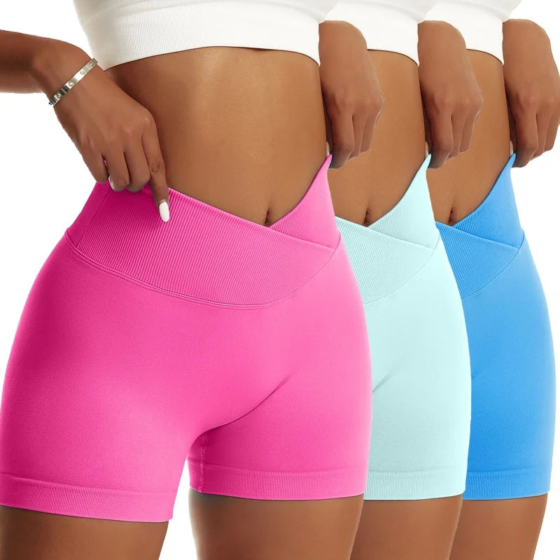 OVESPORT High Waisted Scrunch Butt Yoga Shorts Women