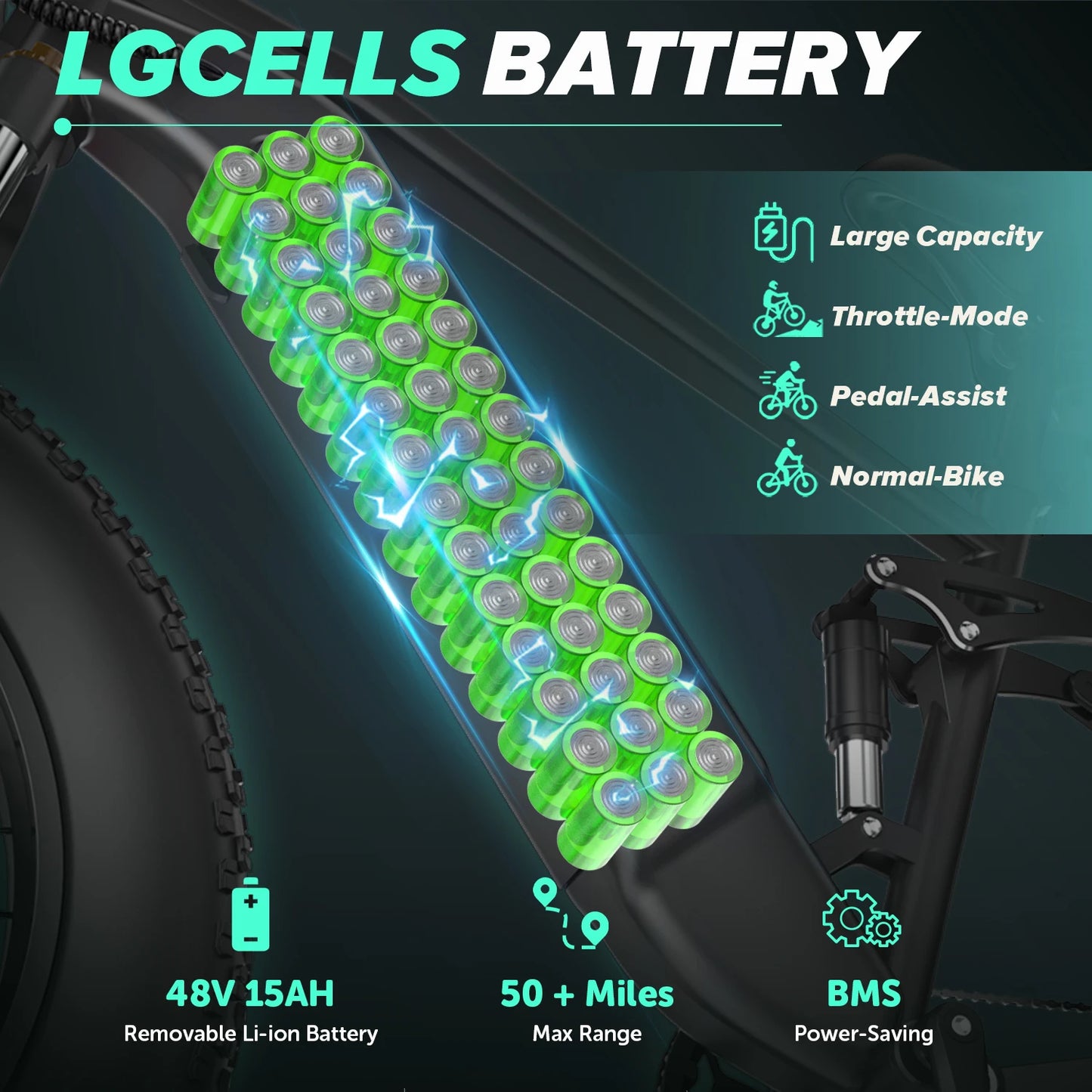 Cycrown Ultra 750W Adult E-Bicycle 48V Dual Battery City E-Mountain Bike