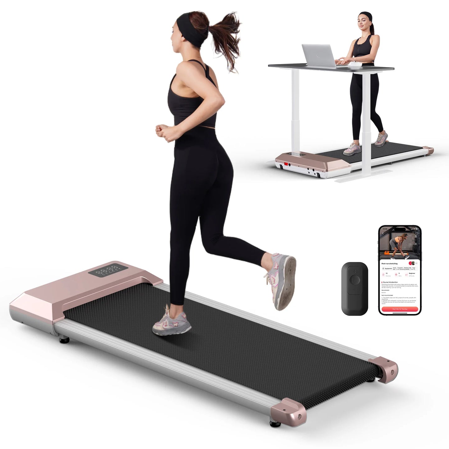 Smart Under Desk Treadmill with APP Remote Control for Home Office Exercise