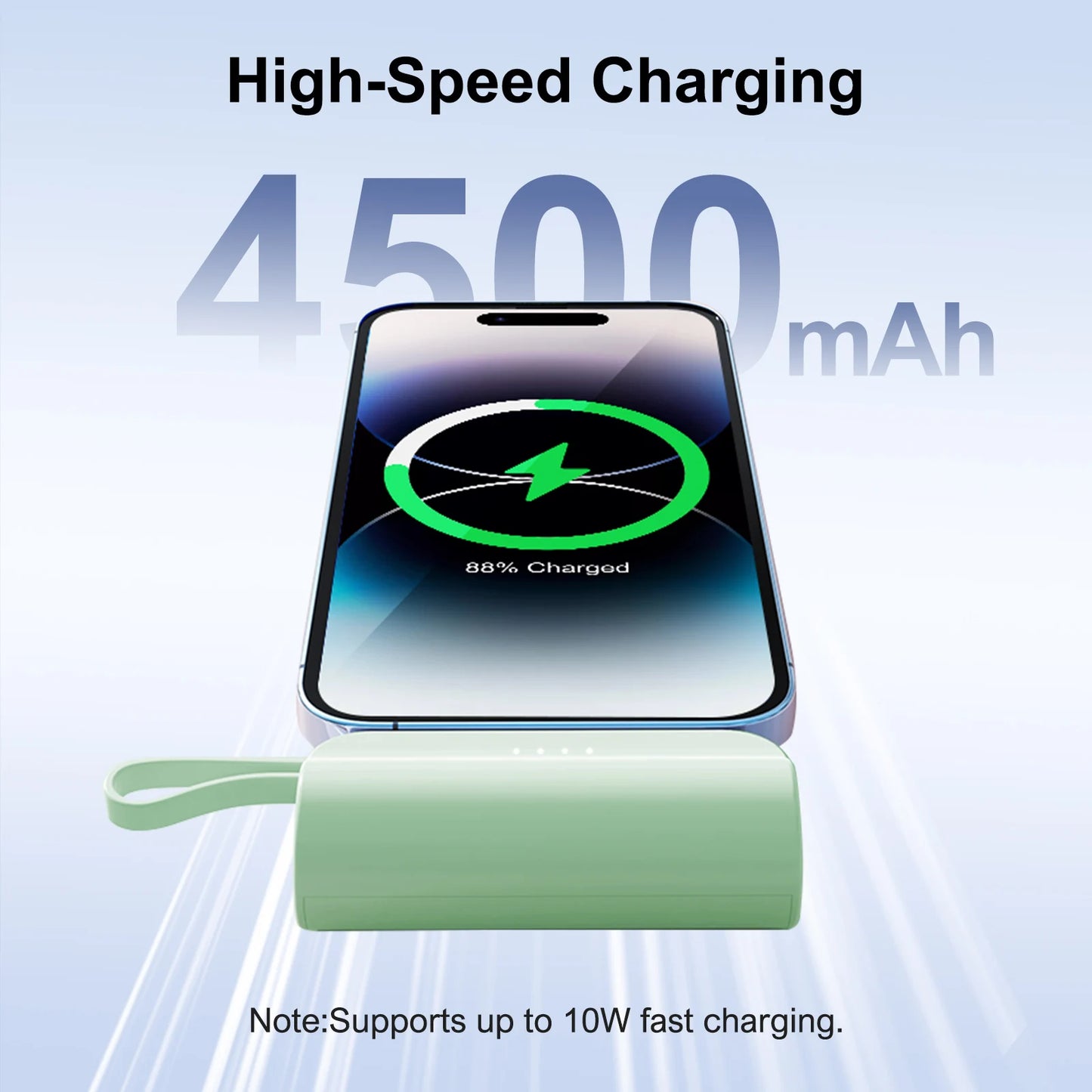 Mini 4500mAh Power Bank Dual USB C Capsule Charger Android