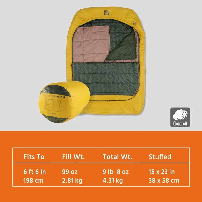 Kelty Tru Comfort Doublewide 20 Degree Two Person Sleeping Bag for Camping