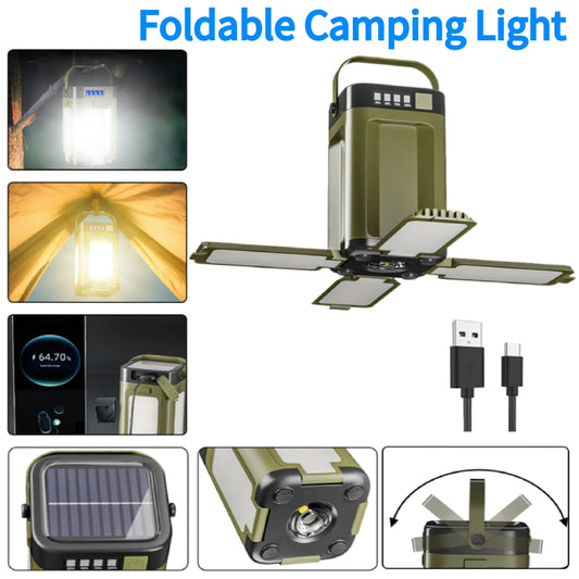 Alloet Foldable Camping Light Power Bank Lantern Solar