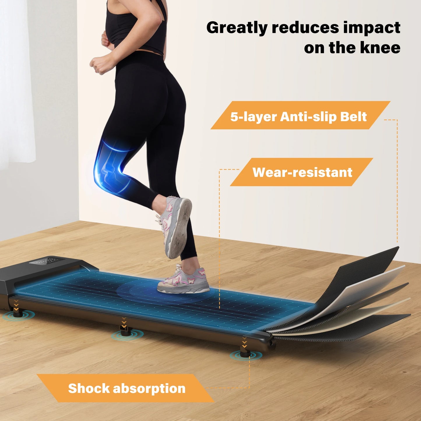 Smart Under Desk Treadmill with APP Remote Control for Home Office Exercise