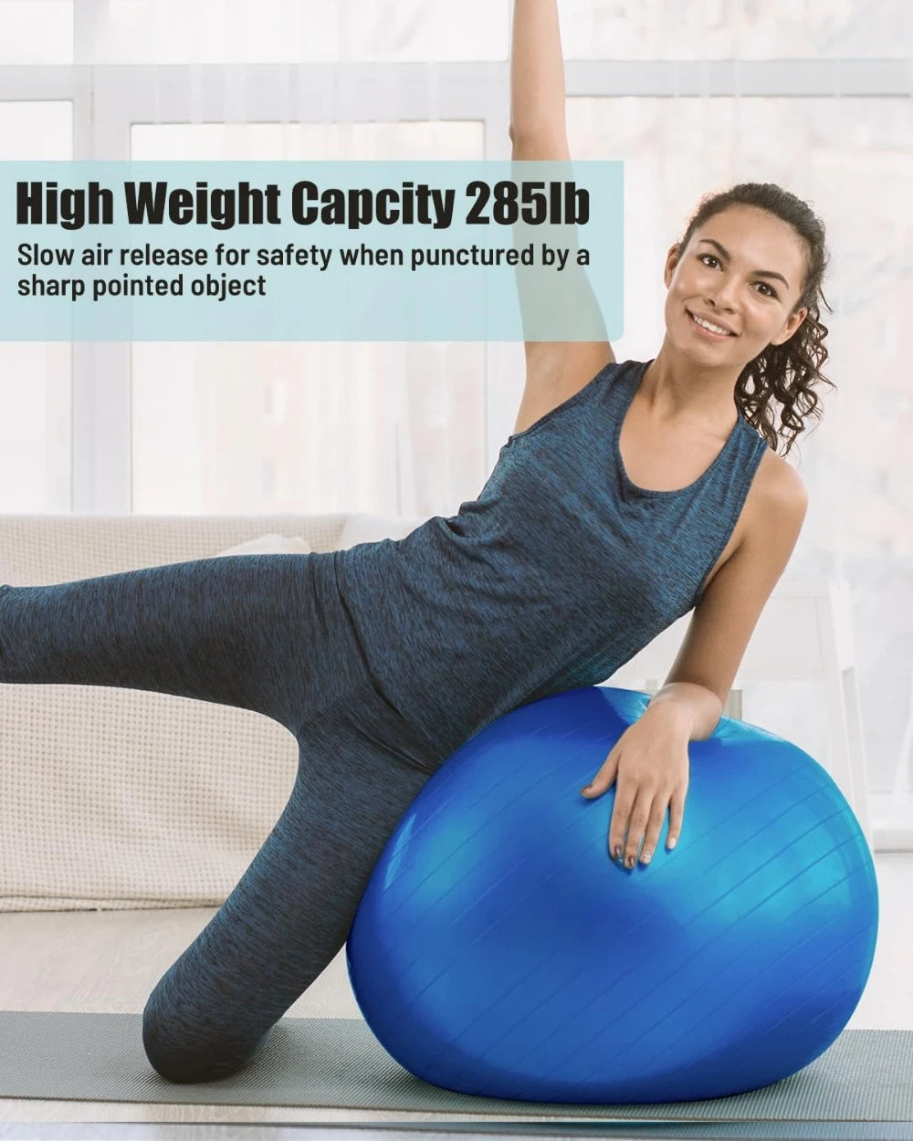 Hignconcerned Yoga Ball Anti Slip Swiss Ball for Stability