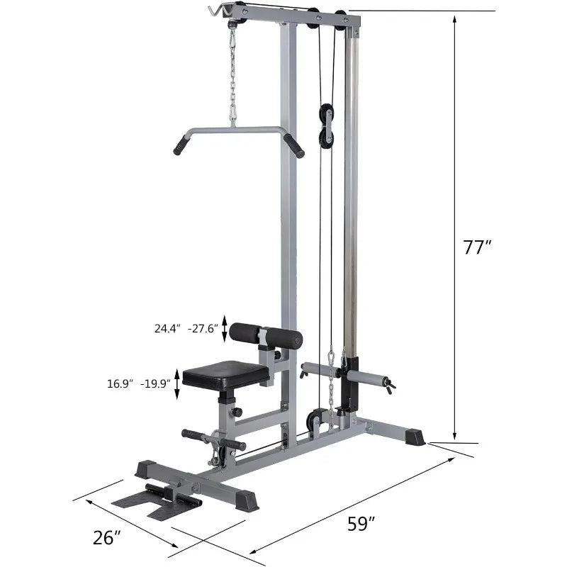 GDLF LAT Pull Down Machine Low Row Cable Fitness Exercise Body Workout Strength Training Bar Machine