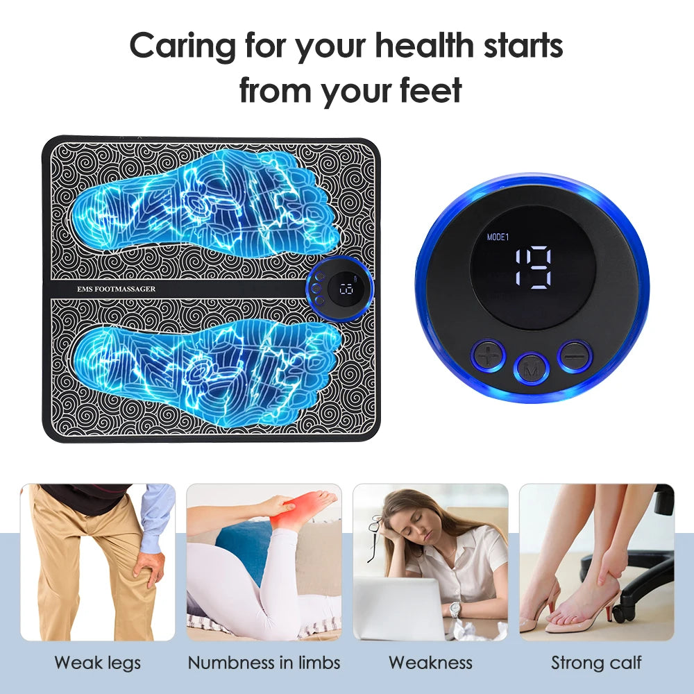 Hailicare Rechargeable Foot Massager Pad EMS Muscle Mat