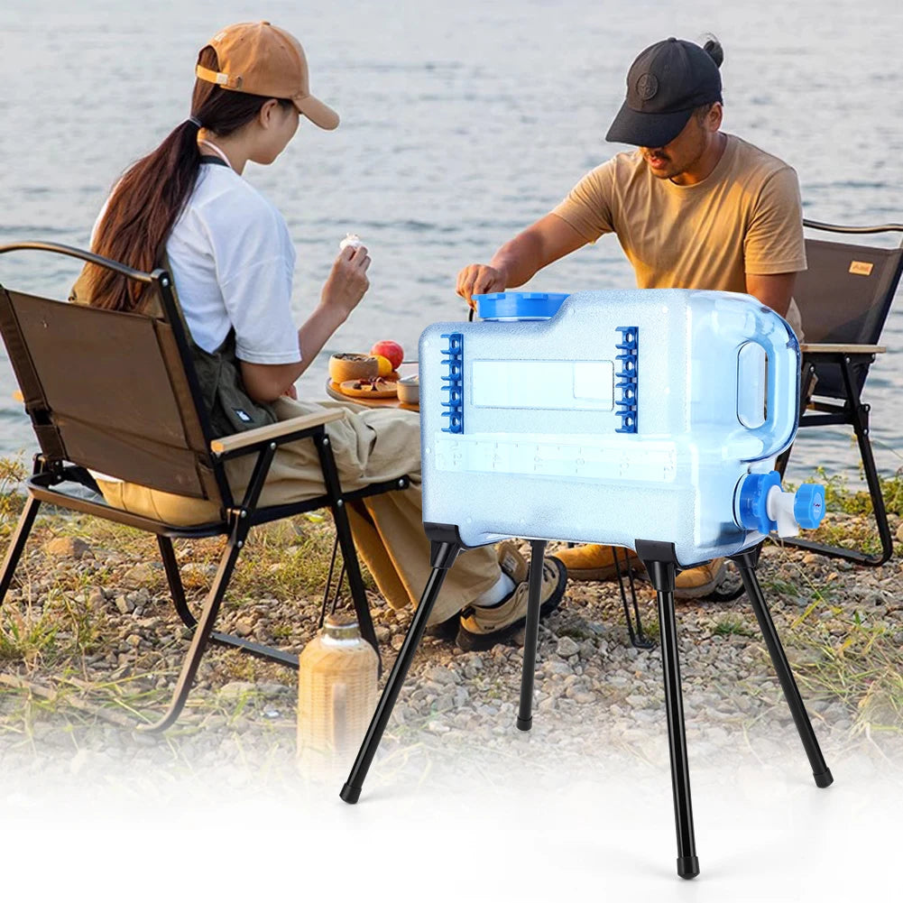 Camping Bucket Stand Strong Load Bearing Foldable Ice Box Holder Detachable Water Bucket Bracket BBQ Picnic Accessories