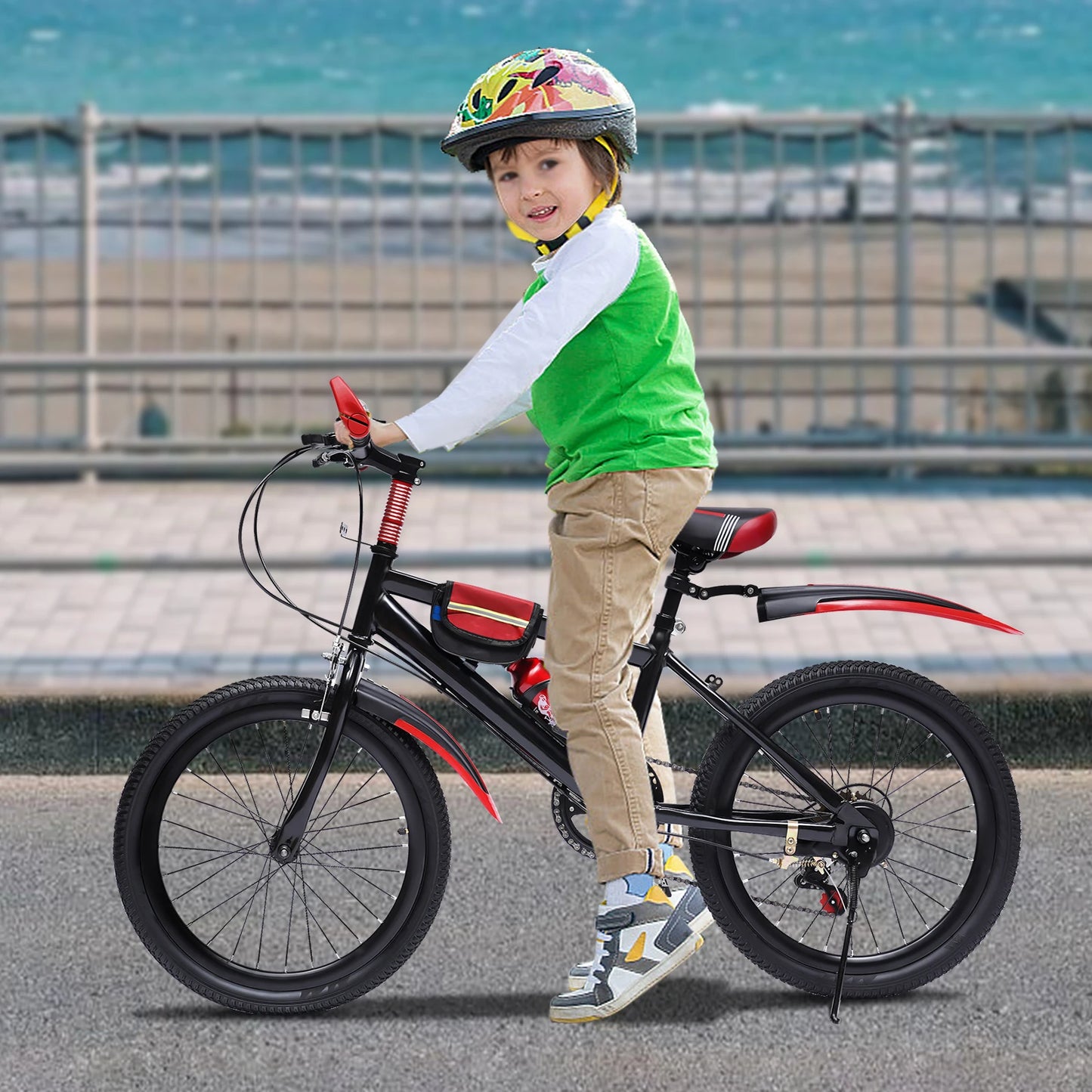 Fork Kids Mountain Bike 7 Speeds Dual Disc Brakes Unisex