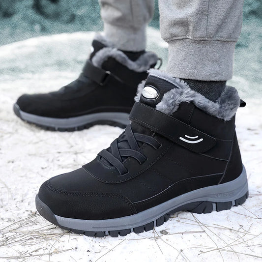 Men's Casual Winter Snow Boots with Plush Lining Non-Slip Ankle Design
