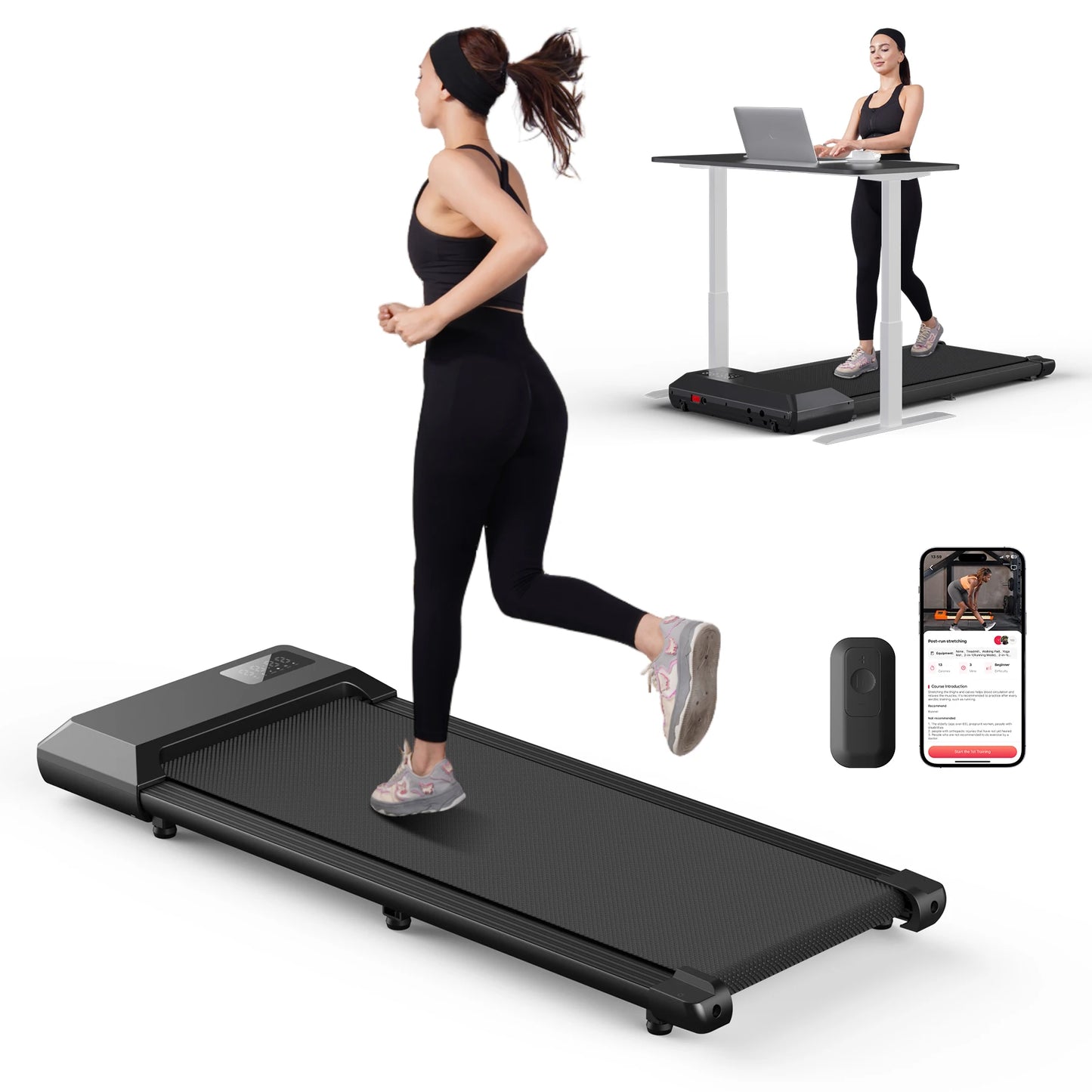 Smart Under Desk Treadmill with APP Remote Control for Home Office Exercise