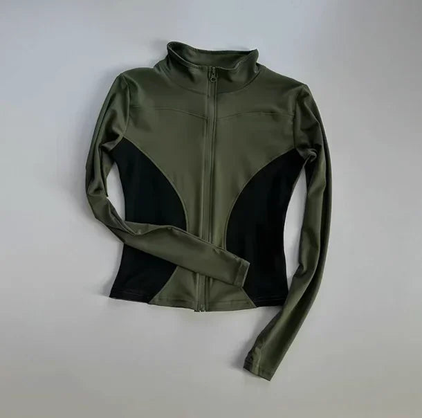 Womens Quick Dry Long Sleeve Stand Collar Zipper Jacket