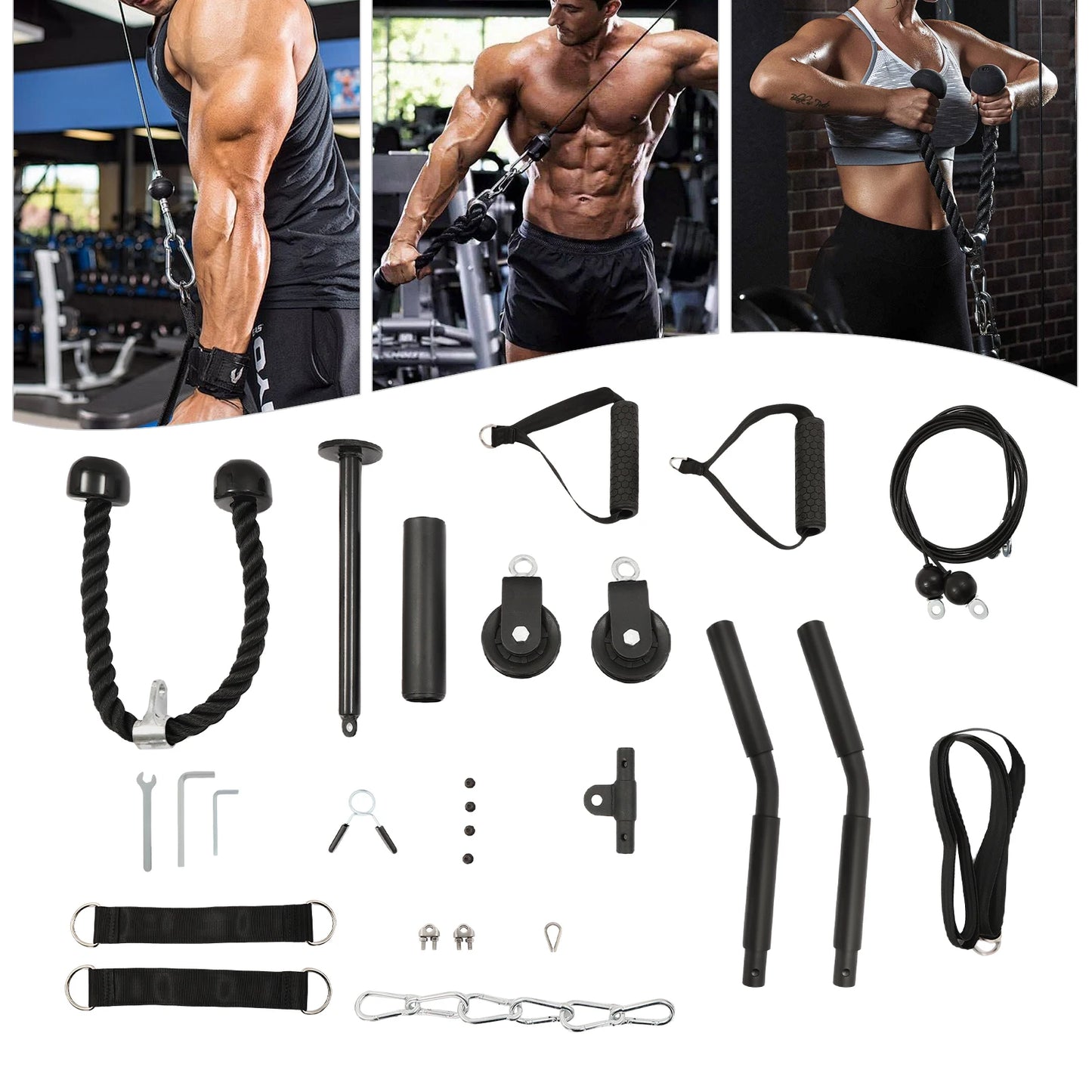 Exerciser Manual Carbon Steel Pulley System Fitness Cable