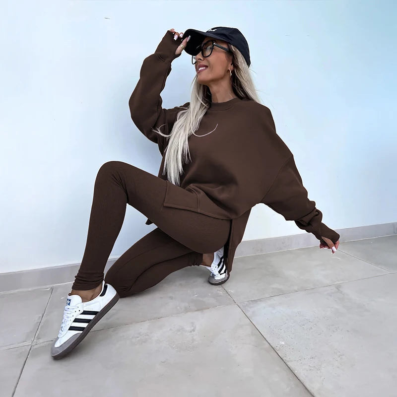 SCACTOCN Women's Two Piece Athletic Hoodie Set