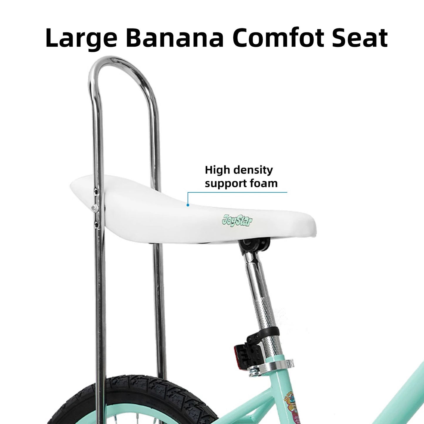 Joystar Girls Bike With Training Wheels Banana Seat