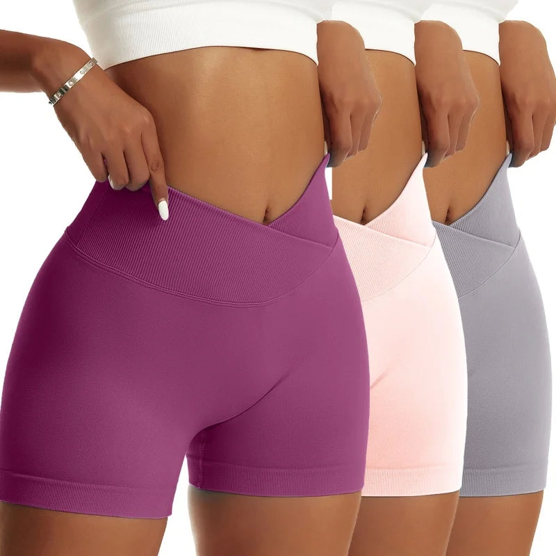 OVESPORT High Waisted Scrunch Butt Yoga Shorts Women